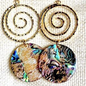 Spirals w/ Real Shell Dangle Earrings